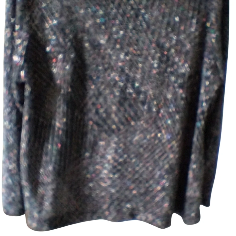 R & M Richards Vintage Black and Silver Sparkling Women's Cardigan Sz 16WP